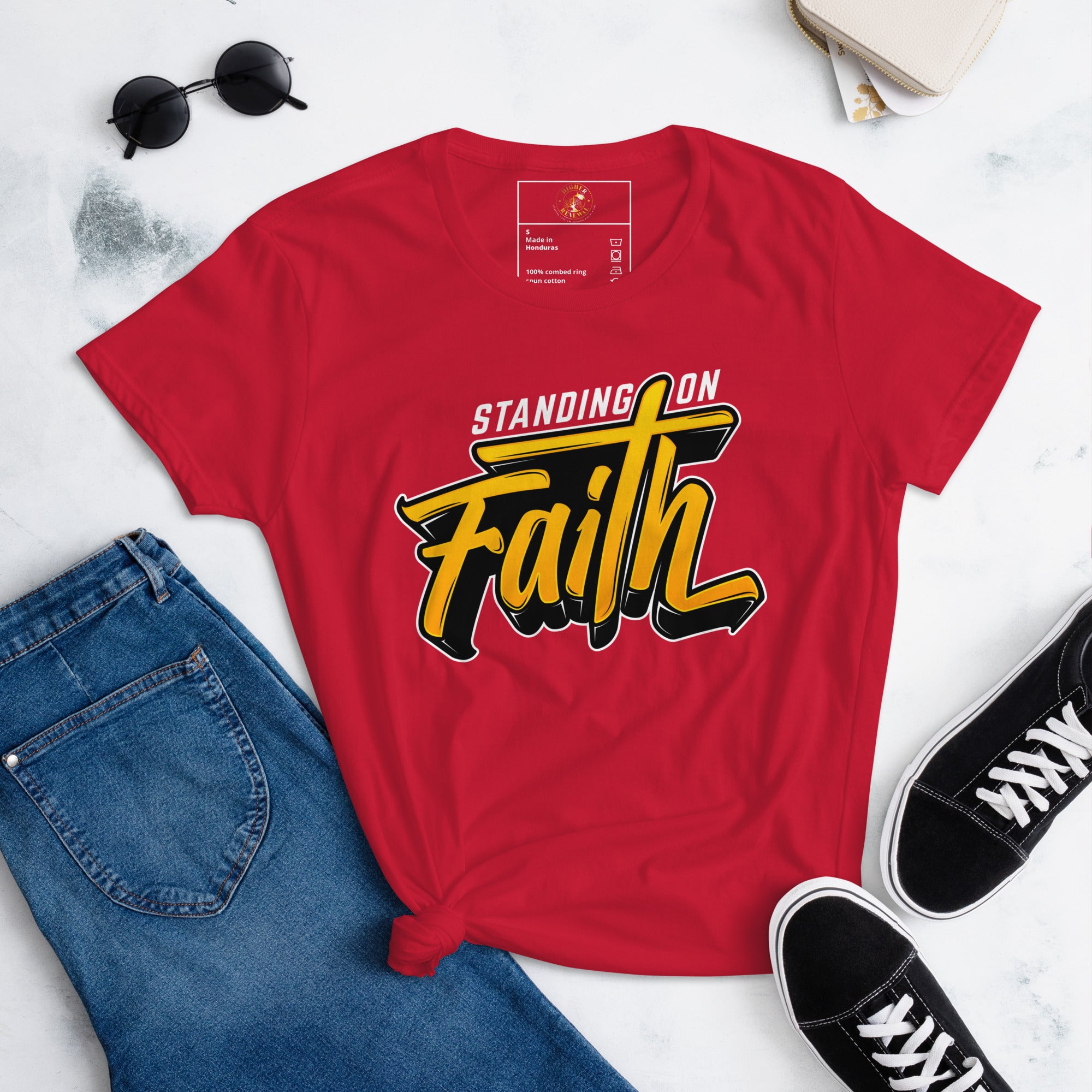 Women's Standing On Faith fitted short sleeve t-shirt